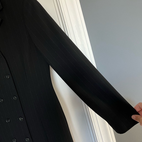 VTG Ann Taylor Elegant Black Double-Breasted Executive Boss Coat Dress Sz 2 EUC - Picture 4 of 16